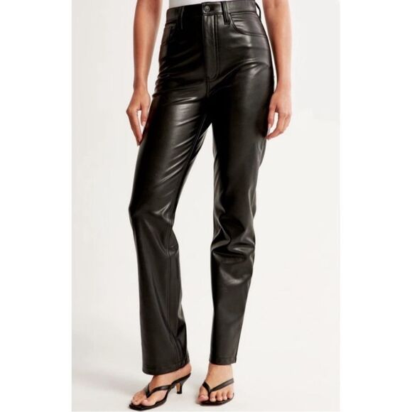 Abercrombie & Fitch Black Straight Leg Pants - Picture 1 of 5